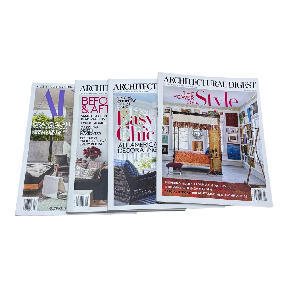Architectural Digest Condé Nast Softcover‎ Magazine Lot 4 2014 2016 2019